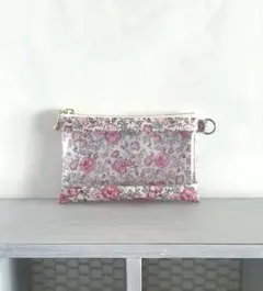 リバティ＊フェリシテ(ピンク)カードケース　ポーチ　Ｃ＆Ｓ　ハンドメイド