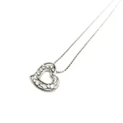 ハート　ビジュー　ペンダント　ネックレス　シルバー