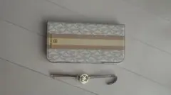 MICHAEL KORS 手帳型iPhone16Plusケース グレー