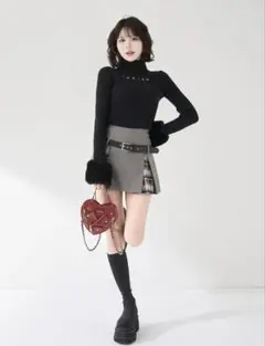 Darich チェックドッキングミニスカート