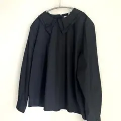 【美品】IAMI IN FACT ダブルカラーシャツ　２重襟シャツ　ブラックのサムネイル