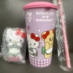 Hello Kitty Butterbear タンブラーストロー付き