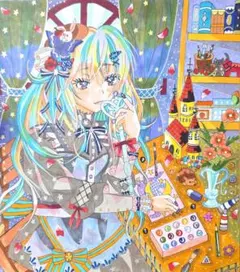 チ*ん様 一点物 オリジナルイラスト 手描きイラスト コピック - メルカリ