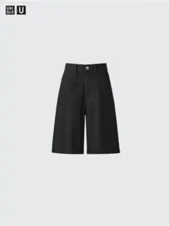 語 [新品] UNIQLO U ブラック デニムショートパンツ　21