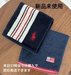 Ralph Lauren ストライプタオルハンカチ 2枚セット