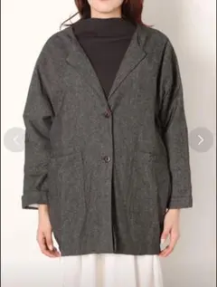 【新品未使用】Samansa Mos2ノーカラー 中綿ジャケット オーバーサイズ