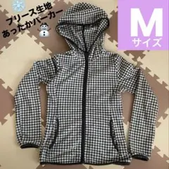 レディース　フリース　ボア　パーカー　M ユニクロUNIQLO フード　千鳥格子