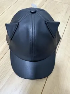 新品未使用 baby GAP 猫耳付き フェイクレザーキャップ 46-48cm