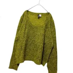 H&M オリーブグリーン 長袖ニット M
