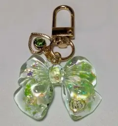 #329 レジン キーホルダー ハンドメイド リボンチャーム