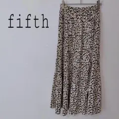 【フィフス】白黒 プリーツロングスカート フレア ウエストゴム k3142