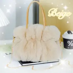 ふわもこ　ミニバッグ　ハンドバッグ　ショルダーバッグ　2way ふわふわ　秋冬