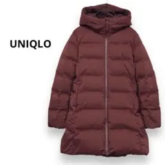 定価¥16,390 UNIQLO シームレスダウンコート ボルドー S
