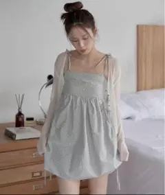 バルーンビスチェレイヤードミニワンピース