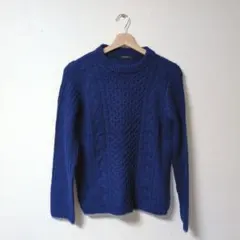 ★美品★COMME CA ISM ネイビー ケーブルニット 長袖【M】
