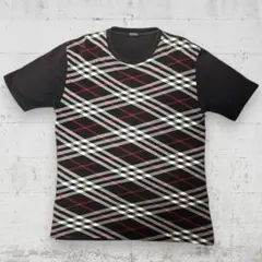 王道ノバチェック 美品 バーバリーブラックレーベル Tシャツ 黒 3 刺繍ロゴ