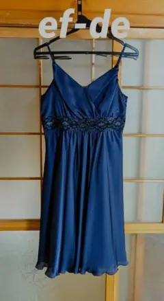 ドレス　ef-de エフデ　パーティー　結婚式　ワンピース　ネイビー