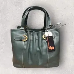ヒロココシノ レザーハンドバッグ 緑