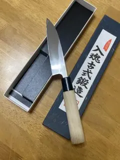 播州三木刃物 道場作 鎚目模様 切付 文化 三徳180mm 包丁 青紙鋼 未