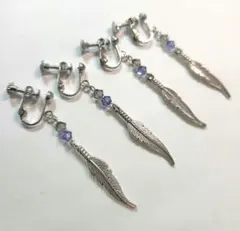 みーちゃさん専用 フェザーピアス(タンザナイト)2点