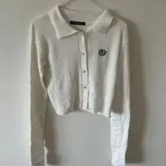 w closet ホワイト クロップドセーター