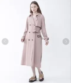 【美品】クレストブリッジ　ブルーレーベル　トレンチコート　ピンク　チェックロング