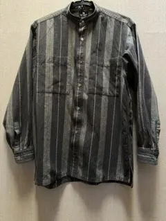 issey miyake the shirts バンドカラー 長袖シャツ 縞
