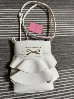 サマンサベガ ミニショルダーバッグ フリル リボン ホワイト 新品タグ付き