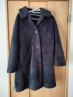 ユニクロ 防風アウターフリースステンカラーコート（M）ダークグレー 防風機能