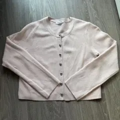 NATURAL BEAUTY BASIC ピンク ハートボタンカーディガン