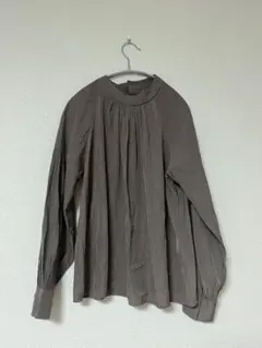 美品　ナノユニバース　スタンドカラーブラウス フリーサイズ