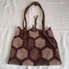 未使用品 革 パッチワーク ショルダーバッグ