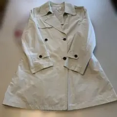 薄手スプリングコート　レインコート　羽織りコート　オフホワイト　ライトベージュ