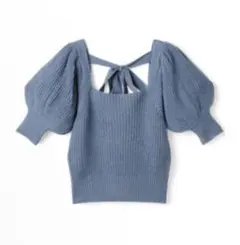 新品 GRL バックリボンスクエアネックニットトップス