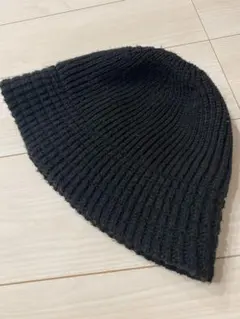 GU ブラック バケットハット リブ編み