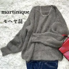 상태좋음 ✨マルティニーク ラメリリーモヘヤプルオーバー ラメ糸 ゴールド メルローズ
