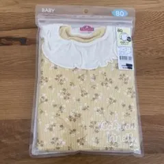 AEON イオンTOP VALU トップバリュー　長袖　襟フリルボディスーツ80