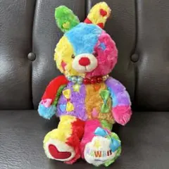 超美品 kawaiiベア kawaiiラビット ぬいぐるみ カラフル レインボーのサムネイル