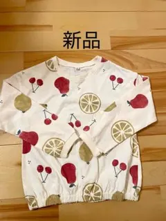 新品 フルーツ柄 長袖カットソー 120cm 綿100%