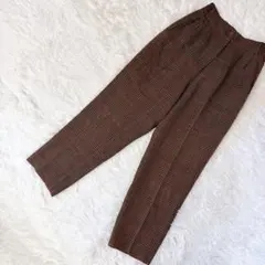 ダックス ゴルフ 【M】チェック柄 カジュアルパンツ タックパンツ ブラウン