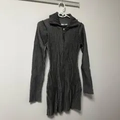 SLY ストライプ柄 ジップアップワンピース