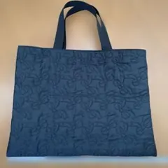 ブラック キルティング バッグ 約39cm x 30cm