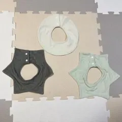 水通しのみ　＊　ベビースタイ　3点セット　星型　ドーナツ型