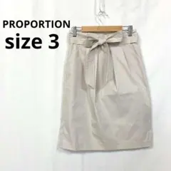 プロポーション▶スカート サイズ3 アイボリー ひざ丈 きれいめ 上品 リボン付のサムネイル