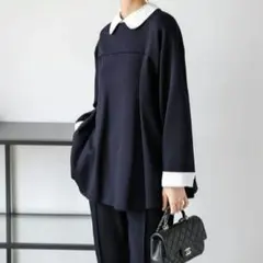 完売品　人気　La-gemme　フォーマル フレア ペプラム チュニック　M