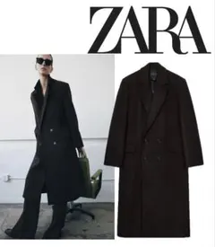 完売品　新品タグ付き　ZARA ザラ　オーバーサイズ　ロングコート　ブラウン　s