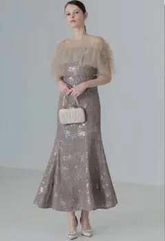 LEJA チュールフリルボレロペイントマーメイドドレス　オケージョンワンピース