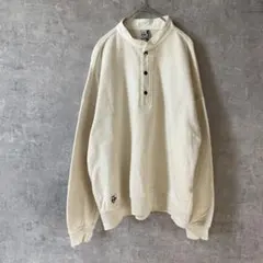 Roots ハーフジップ 刺繍ロゴ スウェット ベージュ XL - メルカリ