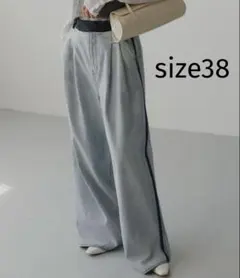 アダムエロペ ドレスデニムワイドパンツ サステナブル 38のサムネイル