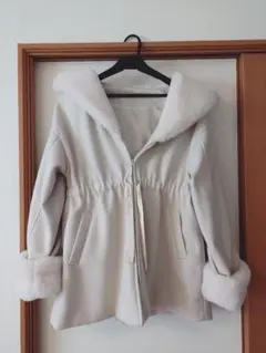 GRL ファーフードドロストリボンコート Fサイズ